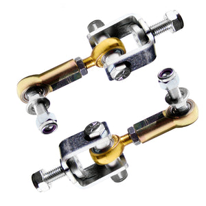 Set of adjustable front sway bar links with mounting brackets for BMW E30 E36 Z3 (non-m). Made in USA by AKG Motorsport.