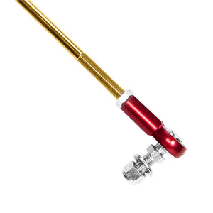 Close up of adjustable front sway bar links PRO style for BMW E46, Z4. Made in USA by AKG Motorsport.