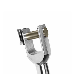 Close up of aluminum Double Shear Selector Rod (DSSR) for BMW E36 325, E34 M5. Made in USA by AKG Motorsport.