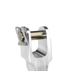 Close up of aluminum Double Shear Selector Rod (DSSR) for BMW E46 330 (6 Speed). Made in USA by AKG Motorsport.