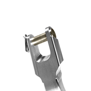 Close up of aluminum Double Shear Selector Rod (DSSR) for BMW E85 Z4. Made in USA by AKG Motorsport.