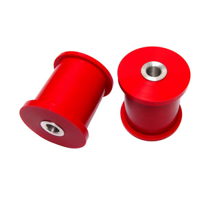 Set of red poly 75D rear subframe bushings for BMW E10 2002. Made in USA by AKG Motorsport. 