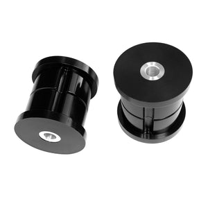 Set of black polyurethane rear subframe bushings for BMW E28, E24. Made in USA by AKG Motorsport. 