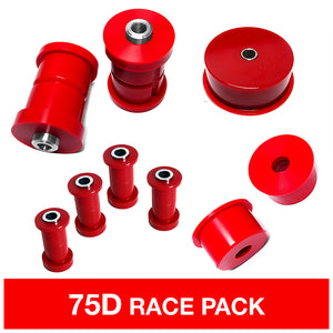 BMW E30 complete suspension bushing kit in 75D polyurethane for race. Made in USA by AKG Motorsport.