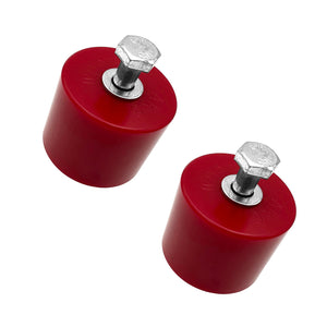 Set of red polyurethane motor mounts for BMW E30 (M20). Made in USA by AKG Motorsport.