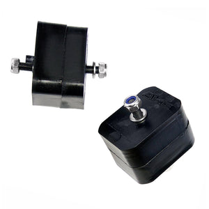 Set of black polyurethane M50/S50 24V swap motor mounts for BMW E30. Made in USA by AKG Motorsport.