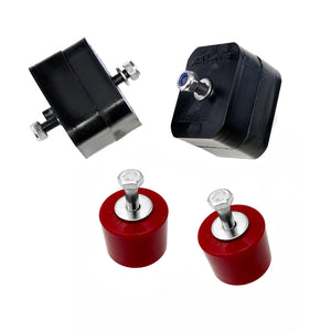 Set of polyurethane M50/S50 24V swap motor & trans mounts (kit) for BMW E30. Race version. Made in USA by AKG Motorsport. 