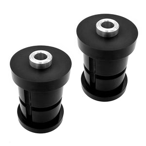 Set of black polyurethane 95A subframe bushings for BMW E30. Made in USA by AKG Motorsport.