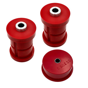 Set of red poly 75D subframe & diff bushings (kit) for BMW E30. Made in USA by AKG Motorsport.