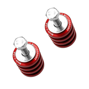 Close up of trans mounts for BMW E30 in red. Made in USA by AKG Motorsport.