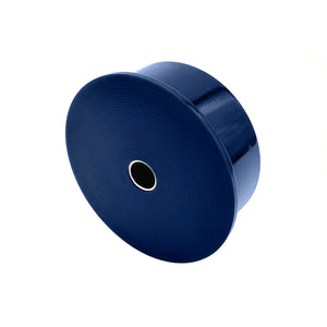 Rear view of blue polyurethane 85A diff bushing for BMW E30, Z3, 318ti. Made in USA by AKG Motorsport.