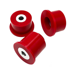 Set of red polyurethane 75D diff bushings for BMW E36. Made in USA by AKG Motorsport.
