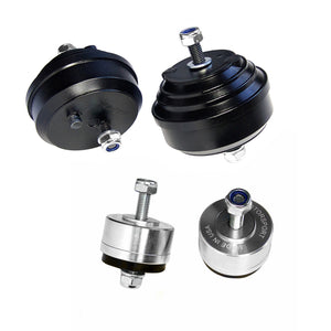 Set of black polyurethane 80A motor & trans mounts (kit) for BMW E36, E46, Z3, Z4. Made in USA by AKG Motorsport. 