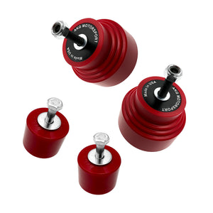 Set of red polyurethane 75D motor & trans mounts (kit) for race/high horsepower. Fits BMW E36, E46, Z3, Z4. Made in USA by AKG Motorsport. 