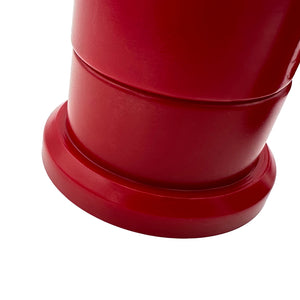 Close up of red polyurethane 75D subframe bushings for BMW E36. Made in USA by AKG Motorsport.