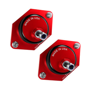 Set of red polyurethane 95A motor mounts for BMW E39 540, M5. Made in USA by AKG Motorsport.
