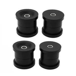Set of black polyurethane 95A rear subframe bushings for BMW E39. Made in USA by AKG Motorsport.