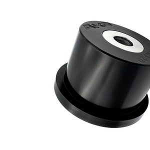 Close up of black polyurethane 95A diff bushings for BMW E46 M3, Z4M. Made in USA by AKG Motorsport.