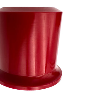 Close up of red polyurethane 75D diff bushings for BMW E46, Z4 (Non-M). Made in USA by AKG Motorsport. 