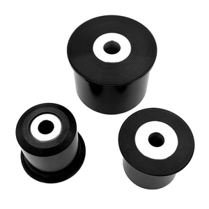 Set of black polyurethane 95A diff bushings for BMW E46, Z4 (Non-M). Made in USA by AKG Motorsport. 
