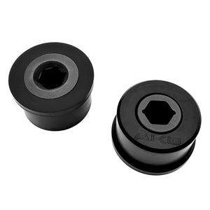 Set of black polyurethane 95A front control arm bushings (fcab) for BMW E46, Z4 (Non-M). Made in USA by AKG Motorsport.