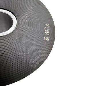 Close up of black polyurethane 95A rear subframe bushings for BMW E46, Z4. Made in USA by AKG Motorsport.