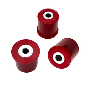 Set of red polyurethane 75D diff bushings for BMW E90/E92 M3, E82 M. Made in USA by AKG Motorsport. 