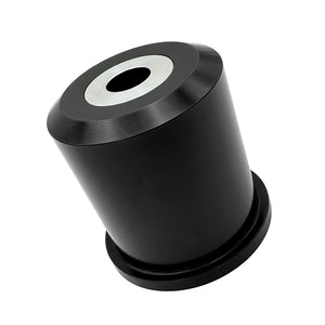 Close up of black polyurethane 95A diff bushings for BMW F30, F32, F22. Made in USA by AKG Motorsport.