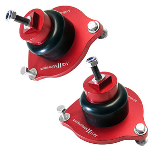 Set of red polyurethane 75D motor mounts for BMW F30, F32, F22, F80, F82, F87 (B58 S58) RWD. Made in USA by AKG Motorsport.
