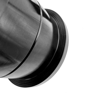 Close up of black polyurethane 95A rear subframe bushings for BMW F30, F32, F22. Made in USA by AKG Motorsport.
