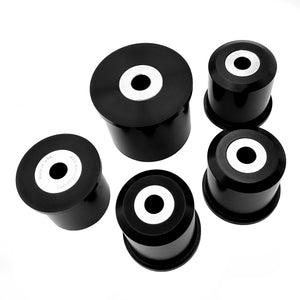 Set of black polyurethane 95A diff bushings for BMW F80 M3, F82 M4, F87 M2. Made in USA by AKG Motorsport.