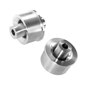 Set of aluminum front wishbone (control arm) bushings for BMW E90 E92 E82. Made in USA by AKG Motorsport.