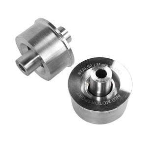 Set of aluminum front tension strut bushings for BMW E90, E92, E82. Made in USA by AKG Motorsport.