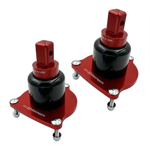 Set of red polyurethane 75D motor mounts for BMW G20, G22, G42 (B58). Made in USA by AKG Motorsport.