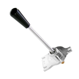 A solid aluminum, chassis mount short shifter with black shift knob for BMW E36. Made in USA by AKG Motorsport.