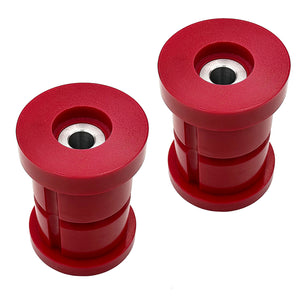 Set of red polyurethane 75D subframe bushings for BMW Z3, 318ti. Made in USA by AKG Motorsport.