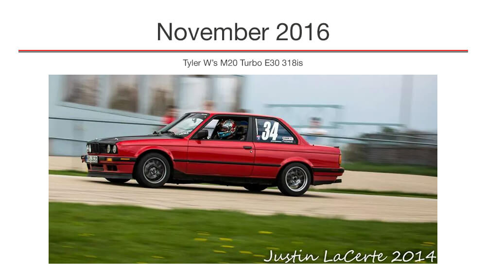 AKG Performance Parts November 2016 Car of the Month - Tyler W